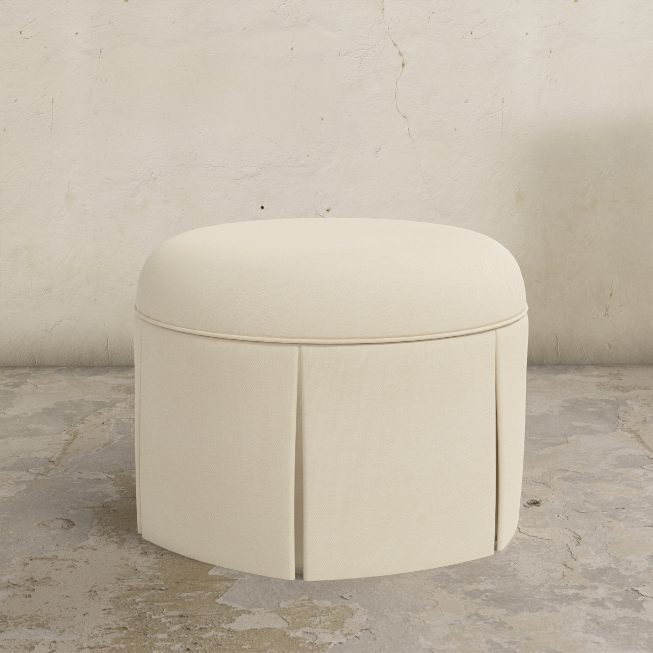Ely Skirted Ottoman