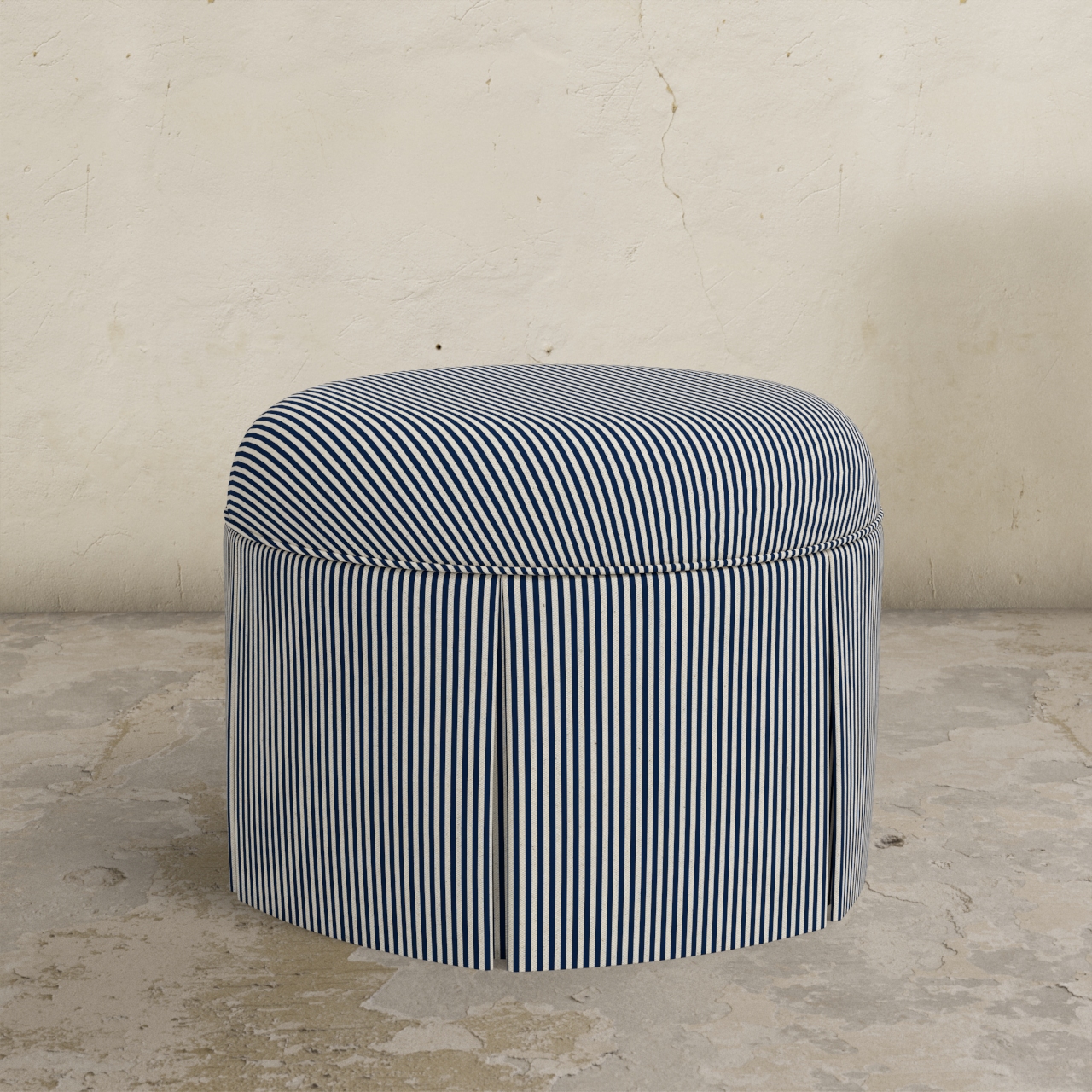 Ely Skirted Ottoman
