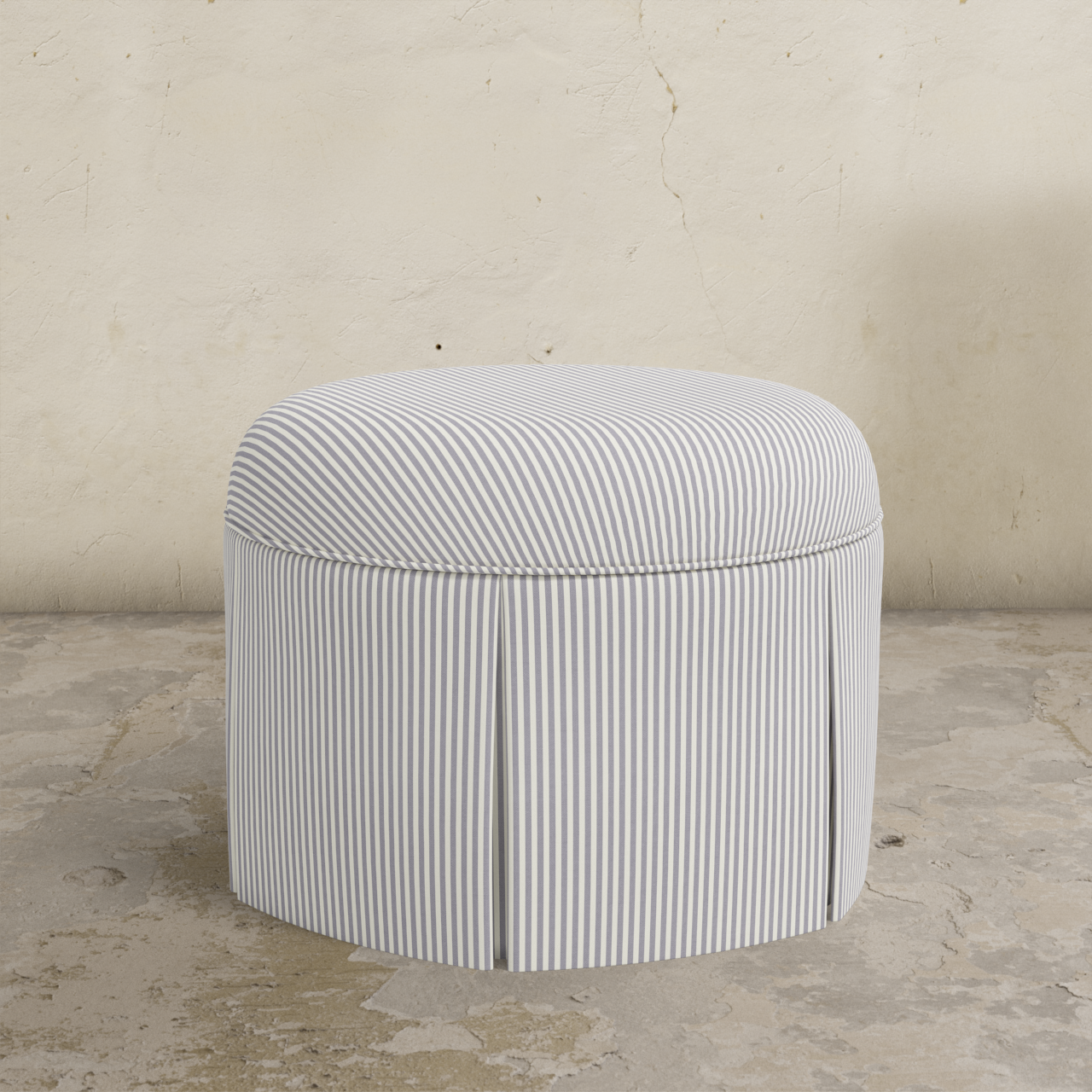 Ely Skirted Ottoman