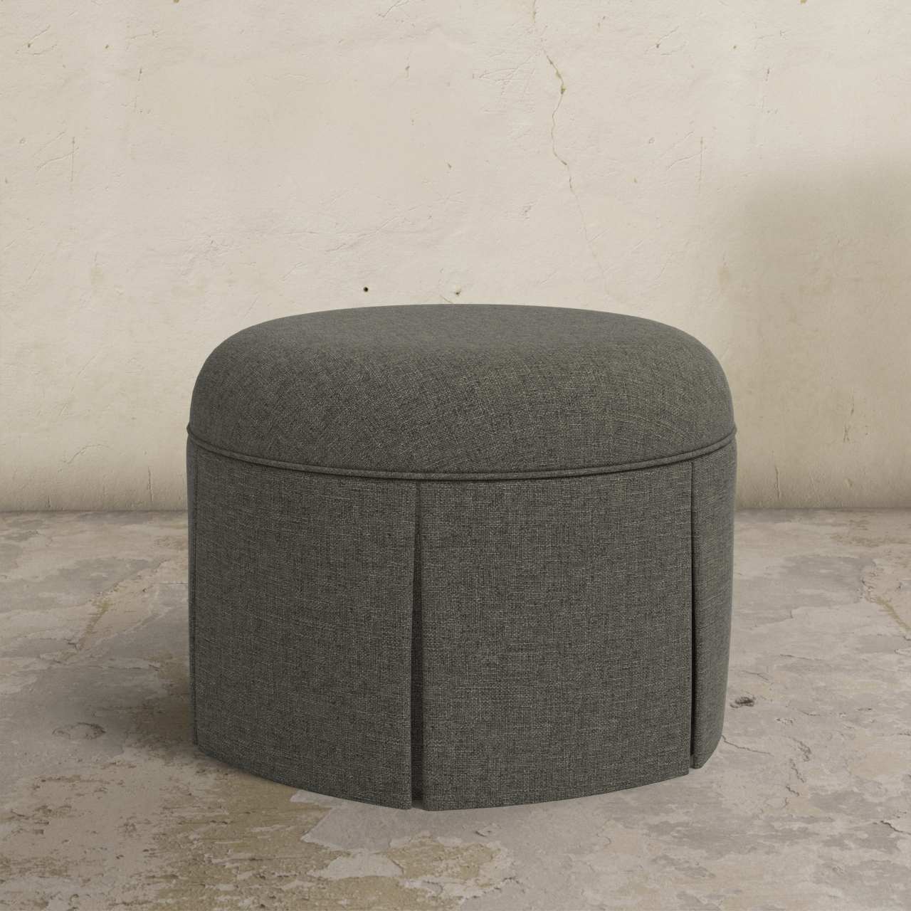 Ely Skirted Ottoman