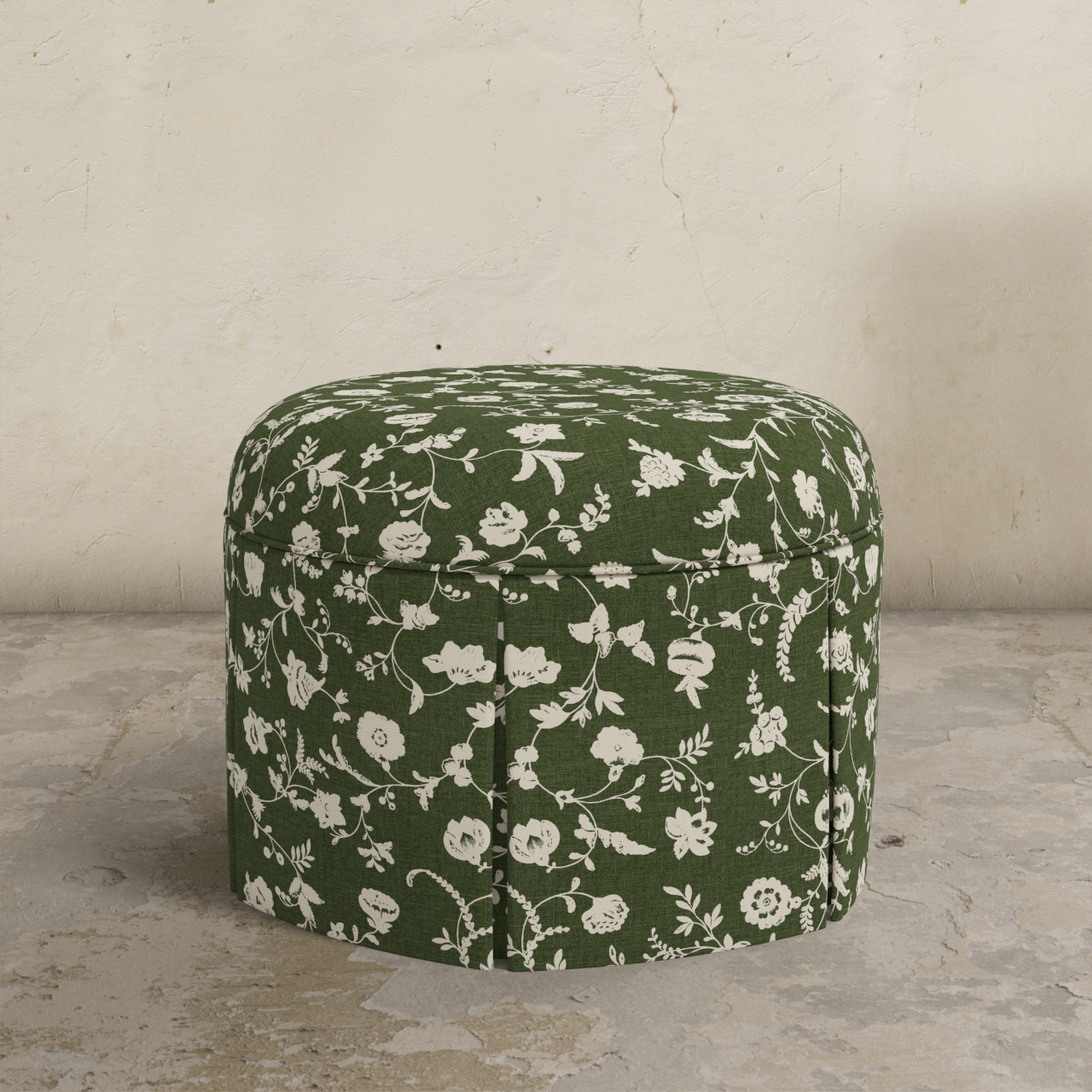 Ely Skirted Ottoman