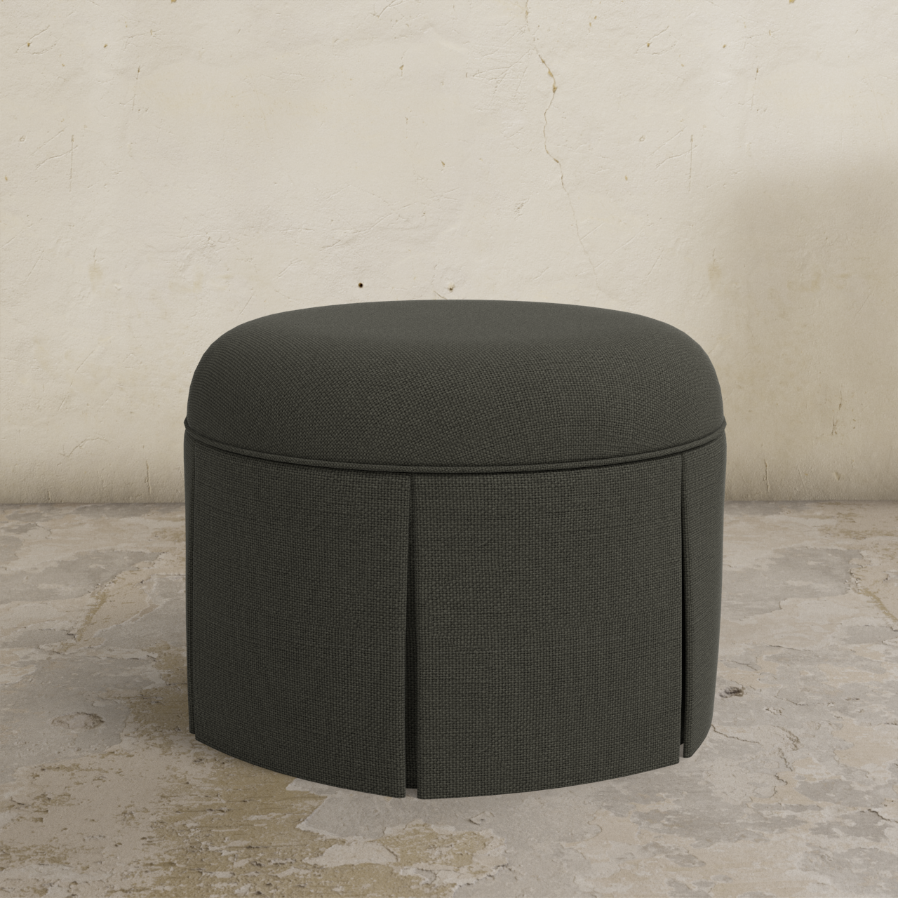 Ely Skirted Ottoman