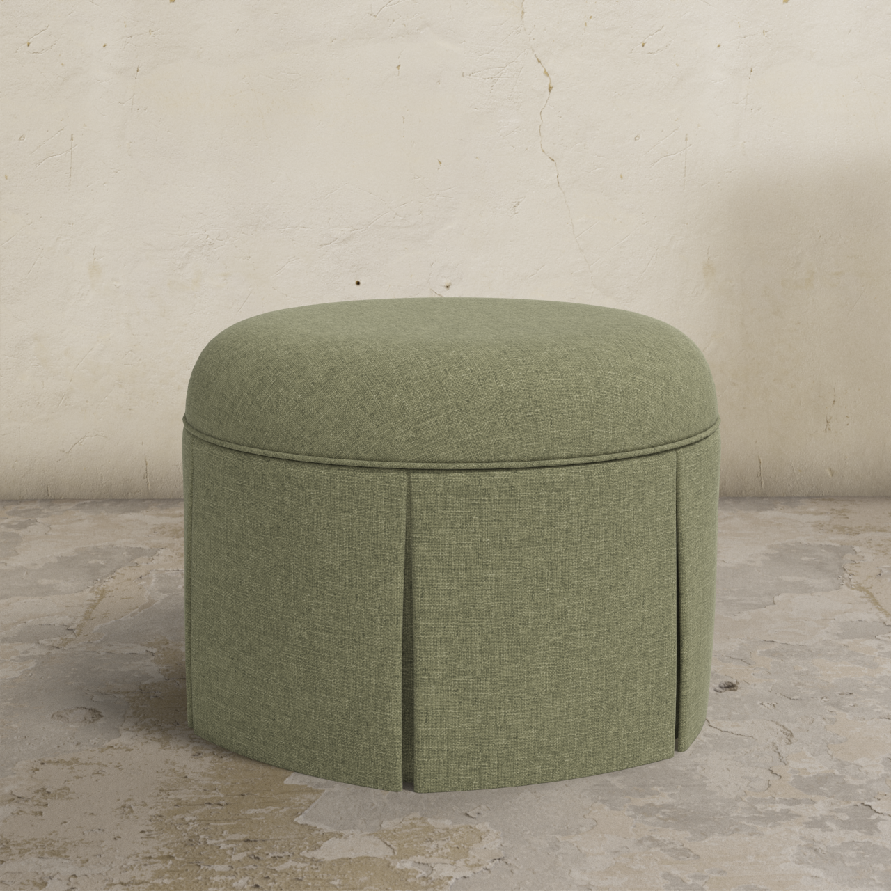 Ely Skirted Ottoman