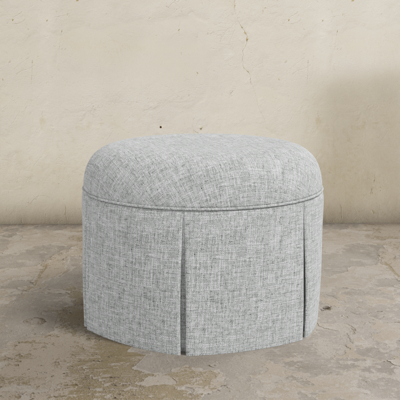 Ely Skirted Ottoman