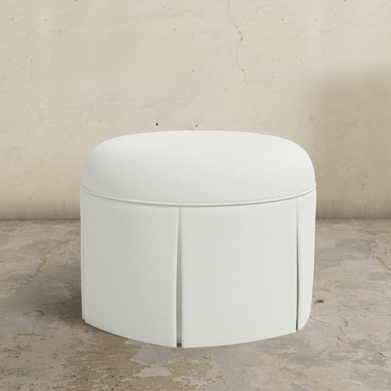Ely Skirted Ottoman
