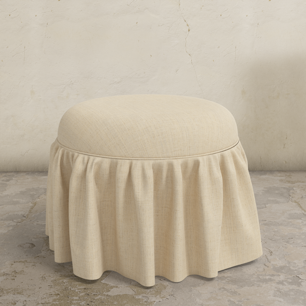 Eloise Ruffle Ottoman