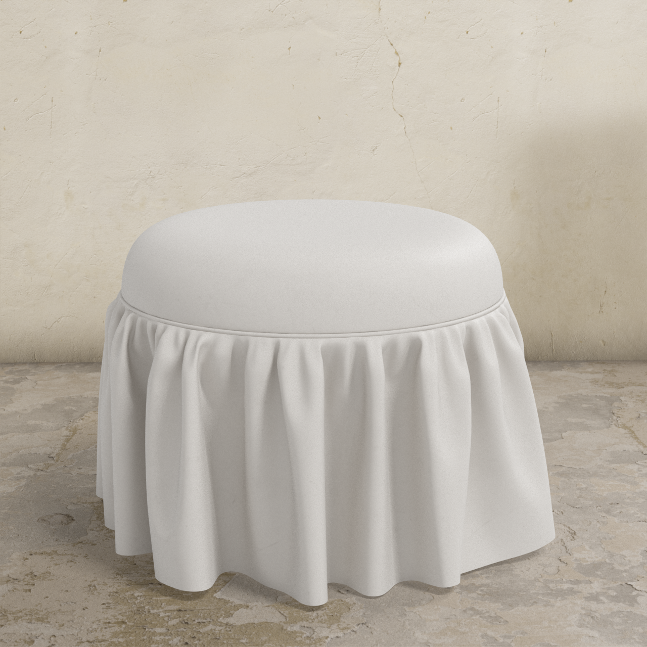 Eloise Ruffle Ottoman