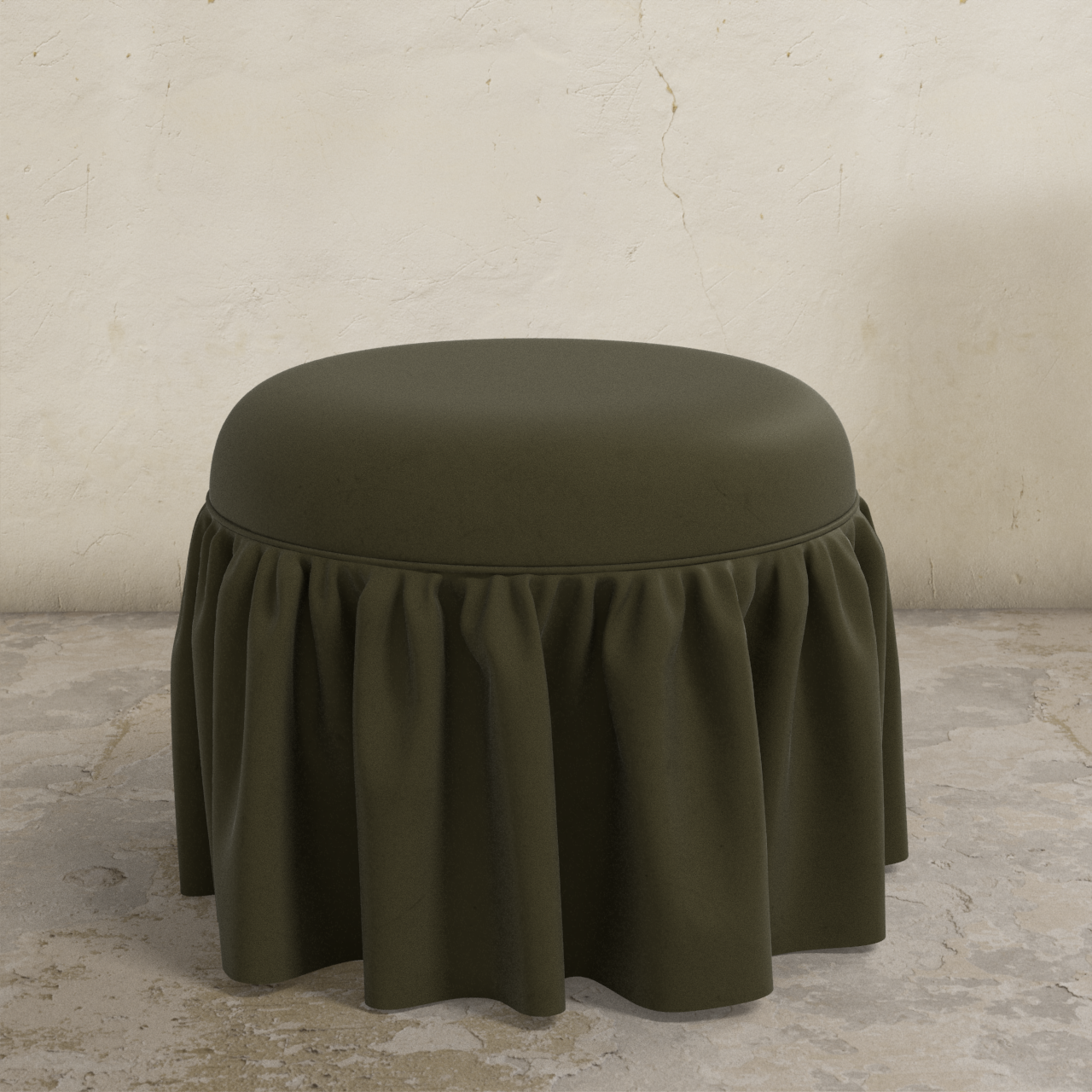 Eloise Ruffle Ottoman