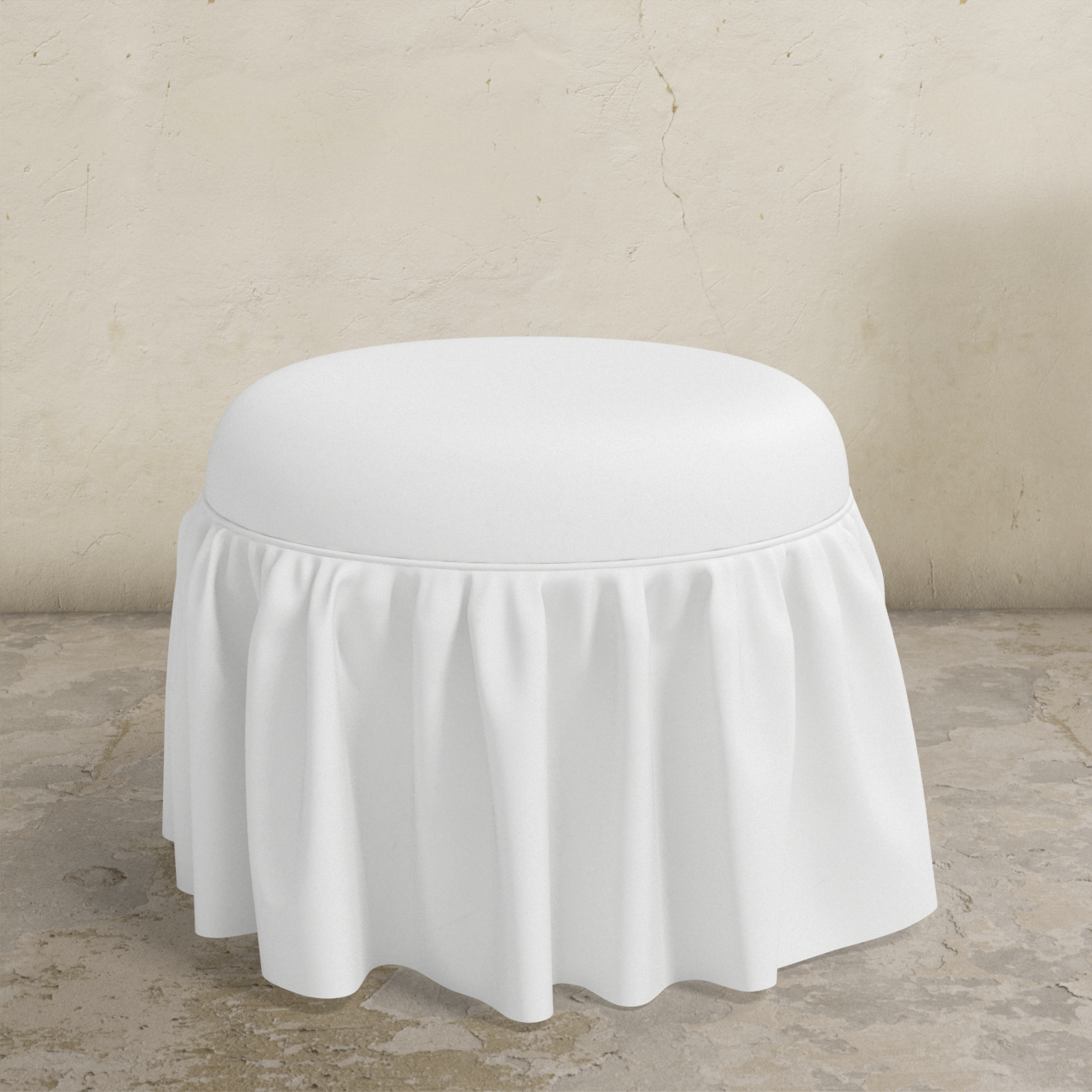 Eloise Ruffle Ottoman