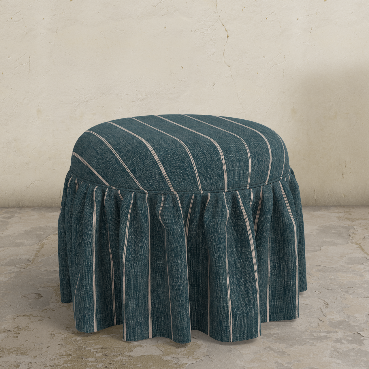 Eloise Ruffle Ottoman