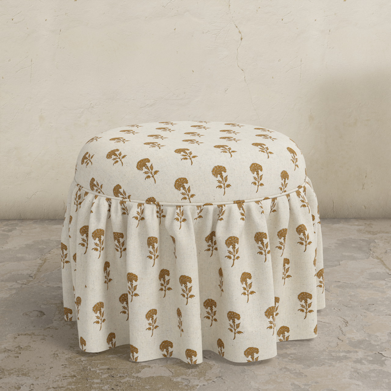 Eloise Ruffle Ottoman