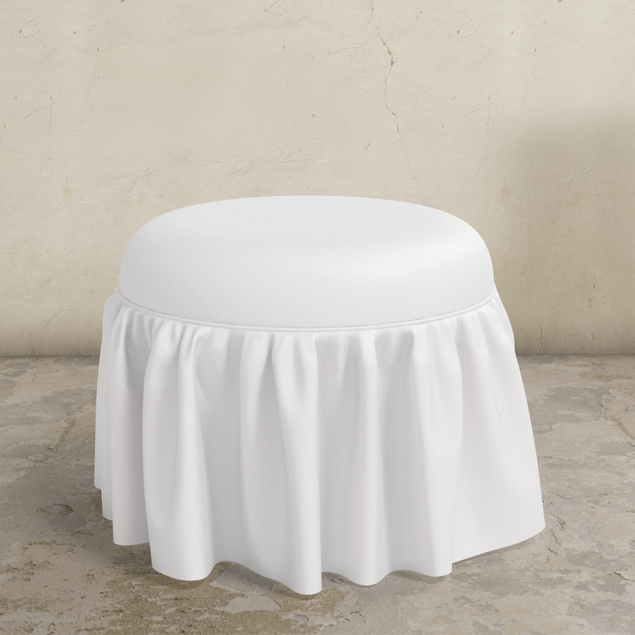 Eloise Ruffle Ottoman