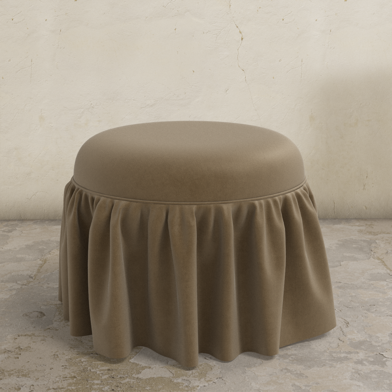 Eloise Ruffle Ottoman