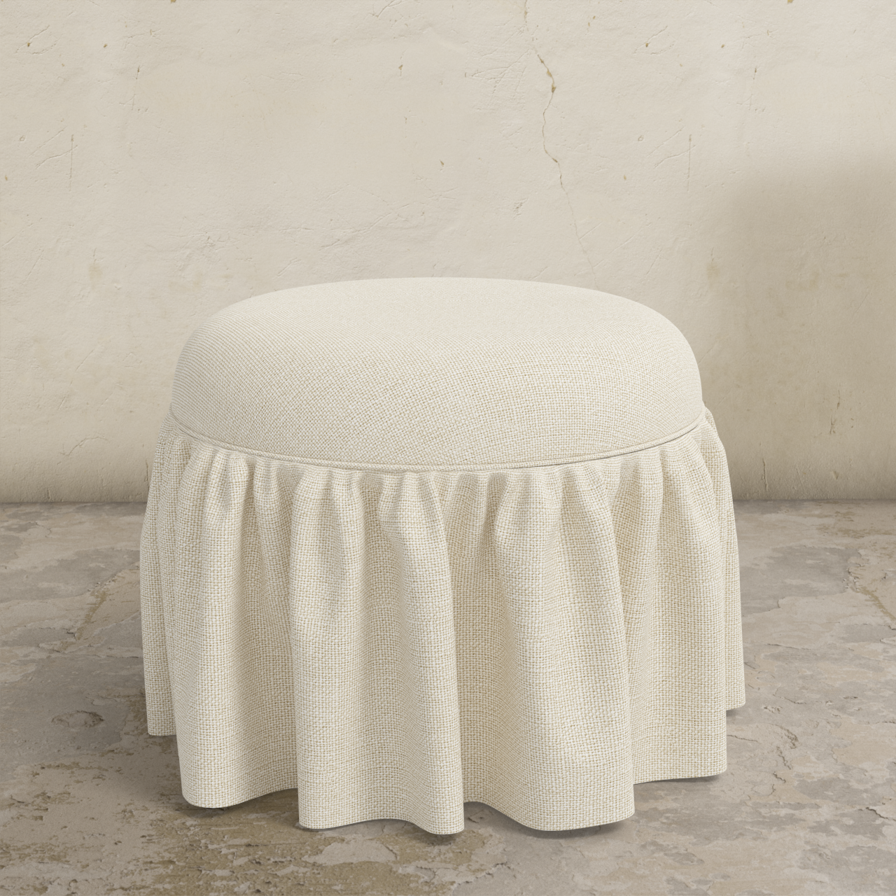 Eloise Ruffle Ottoman