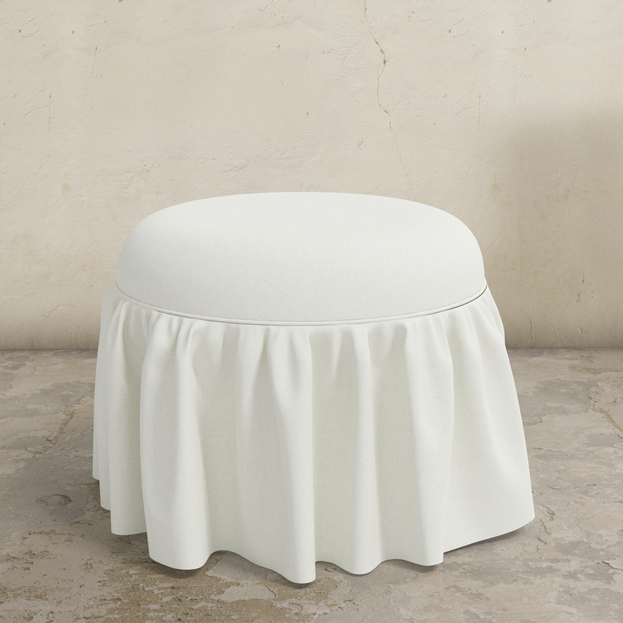 Eloise Ruffle Ottoman