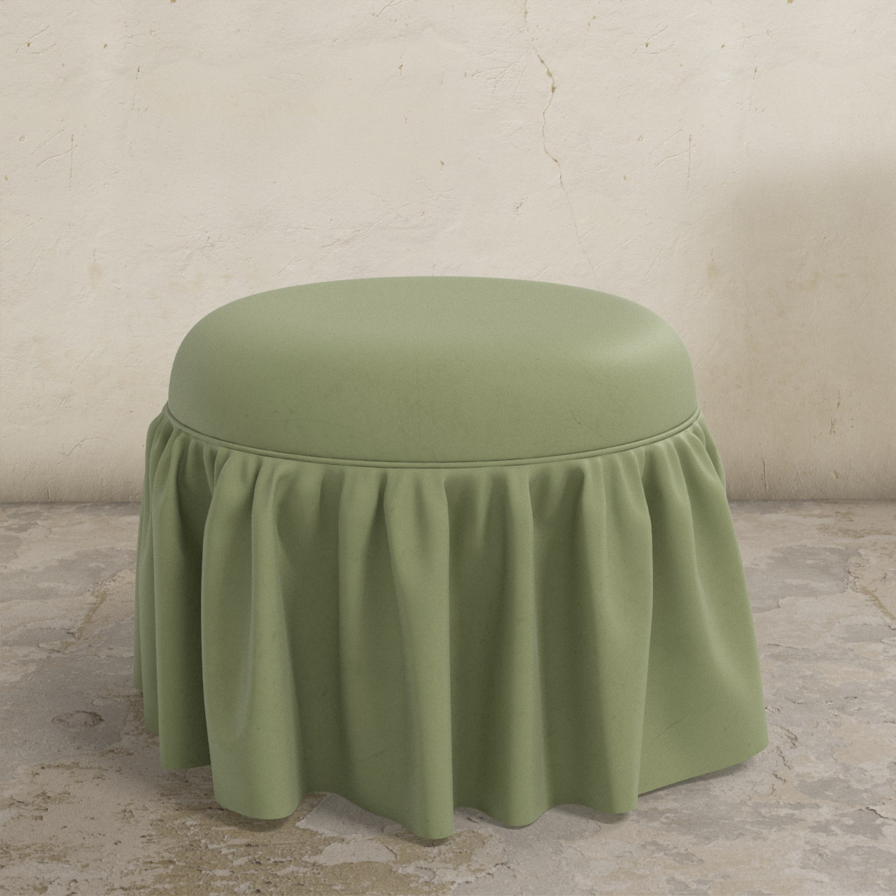 Eloise Ruffle Ottoman