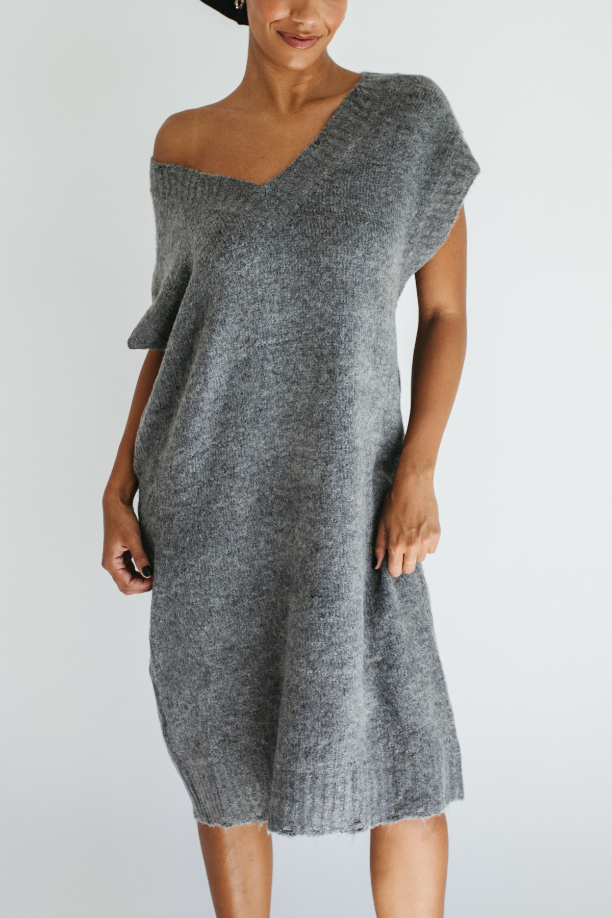 Bundled Up Sweater Dress - Grey