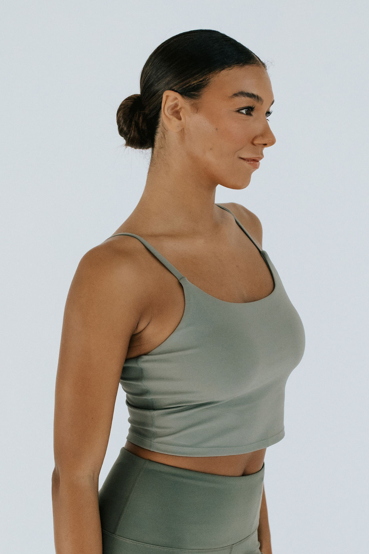 On The Move Crop Top - Olive