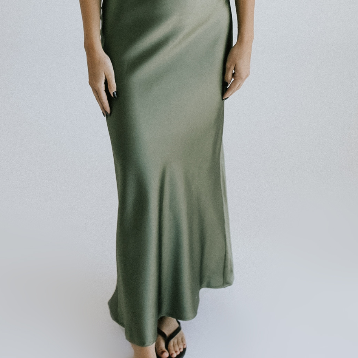 Good Things Satin Maxi Skirt - Olive — THELIFESTYLEDCO Shop