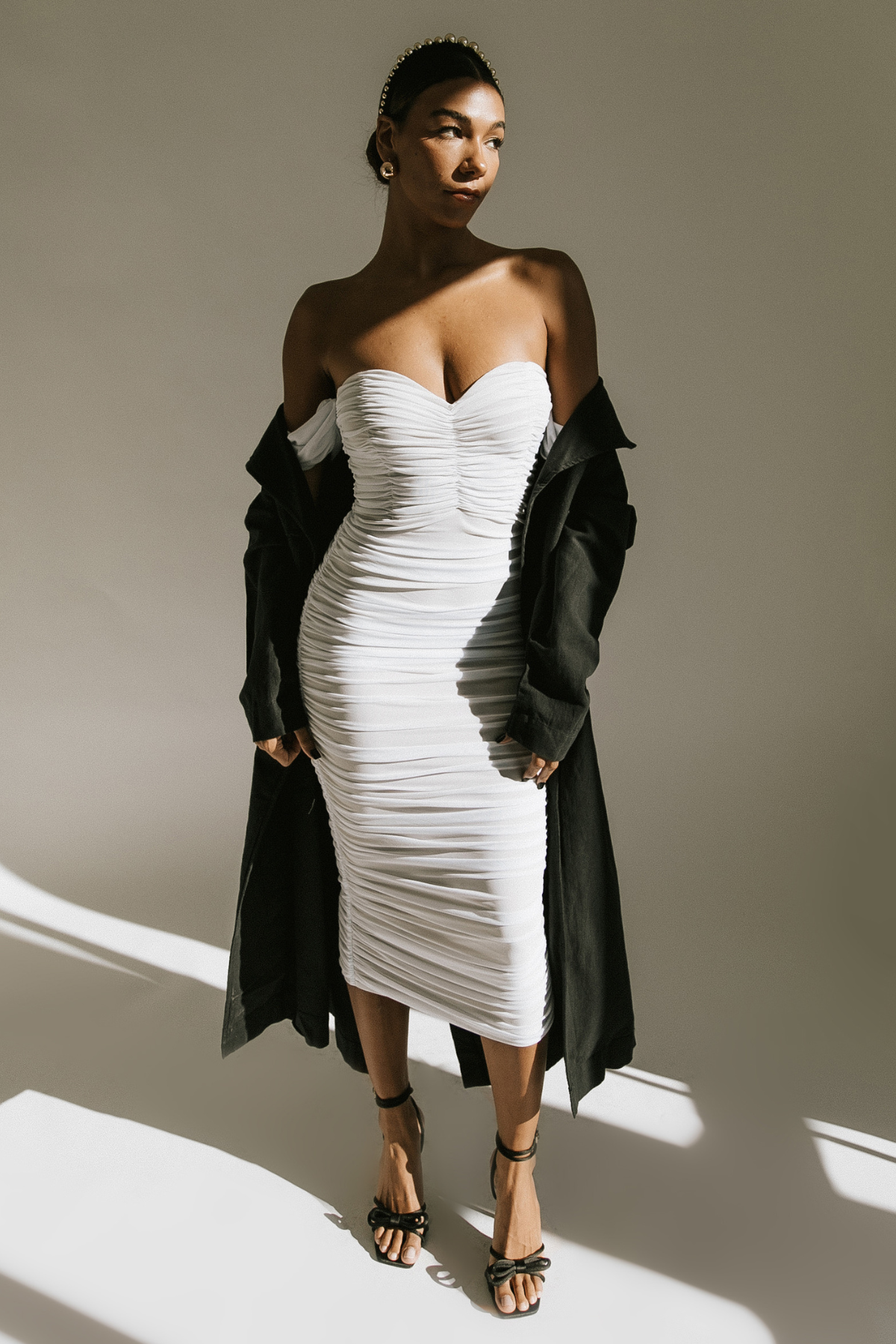 White midi occasion sales dress