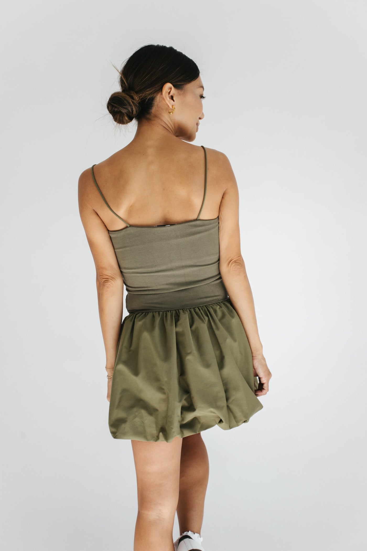 Someday Drop Waist Mini Dress - Olive