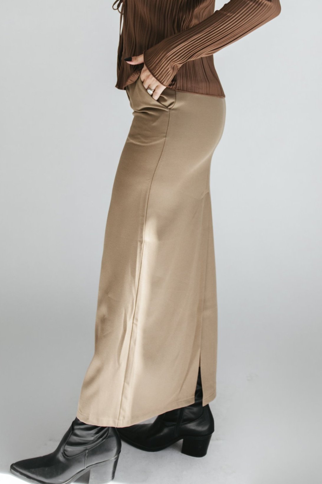 New Beginnings Maxi Skirt - Khaki