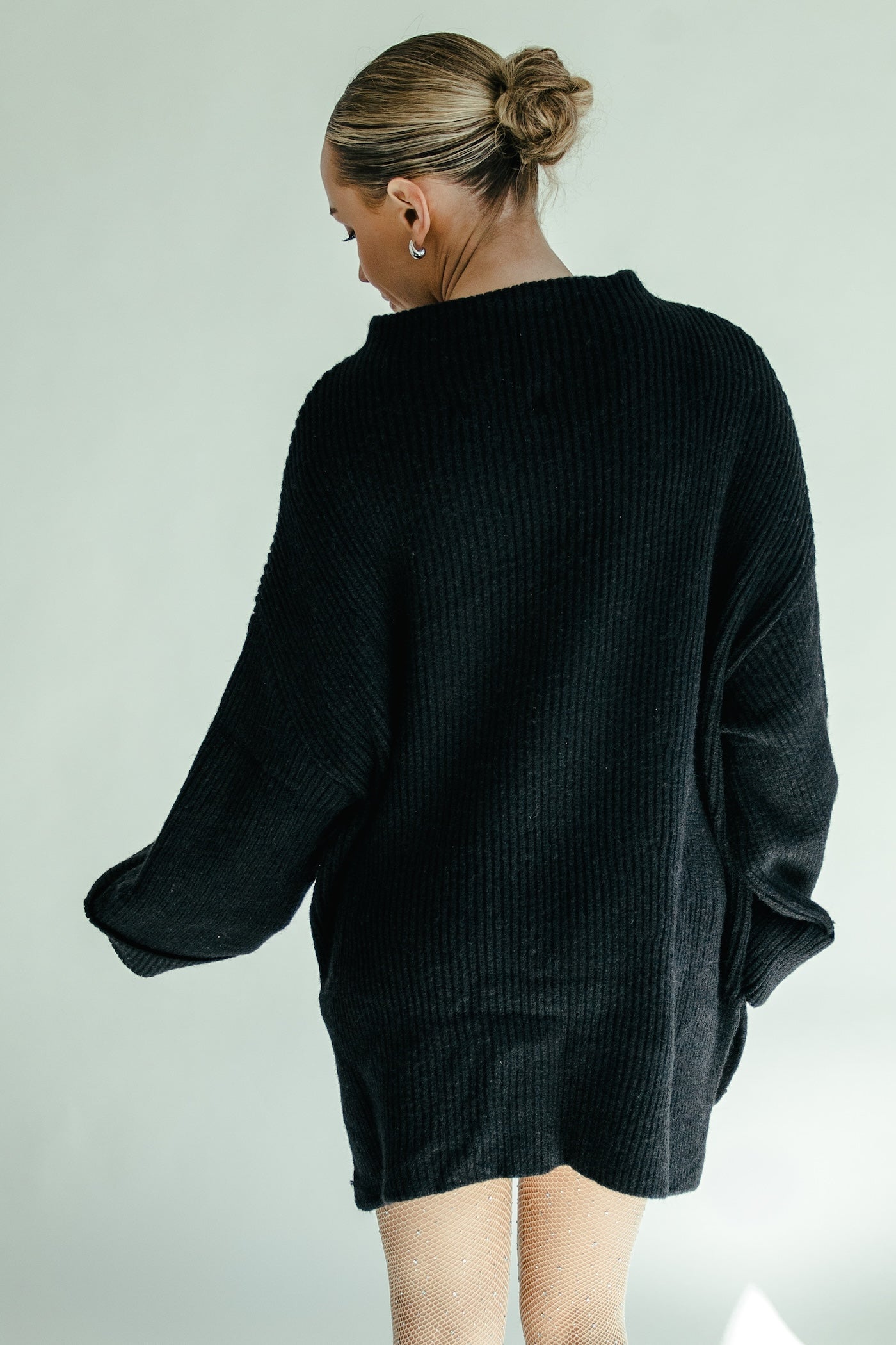 Sierra Funnel Neck Sweater - Black