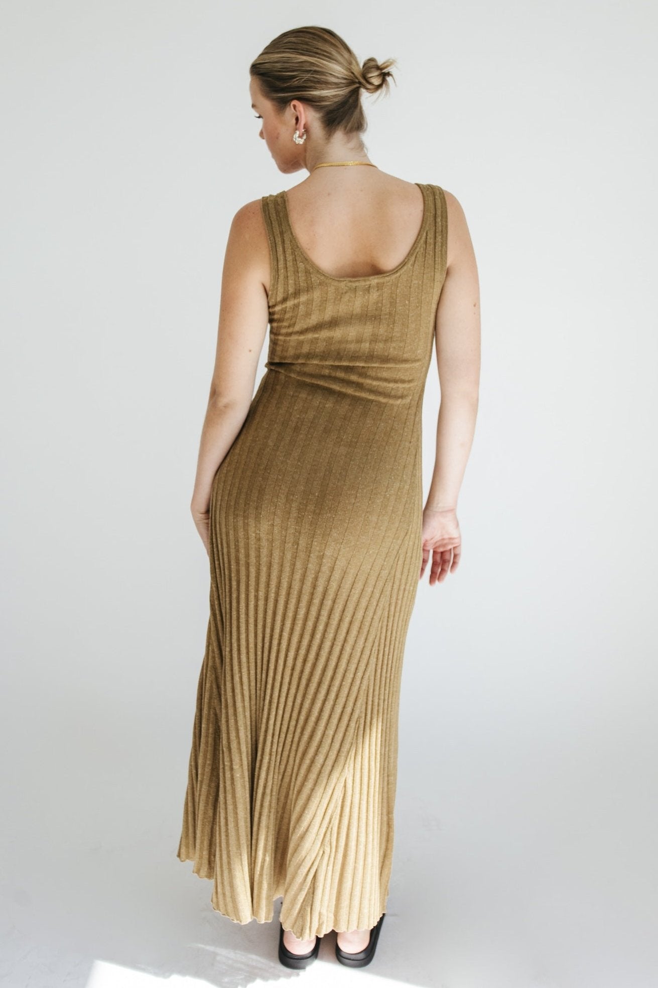 Salma Ribbed Maxi Dress - Camel