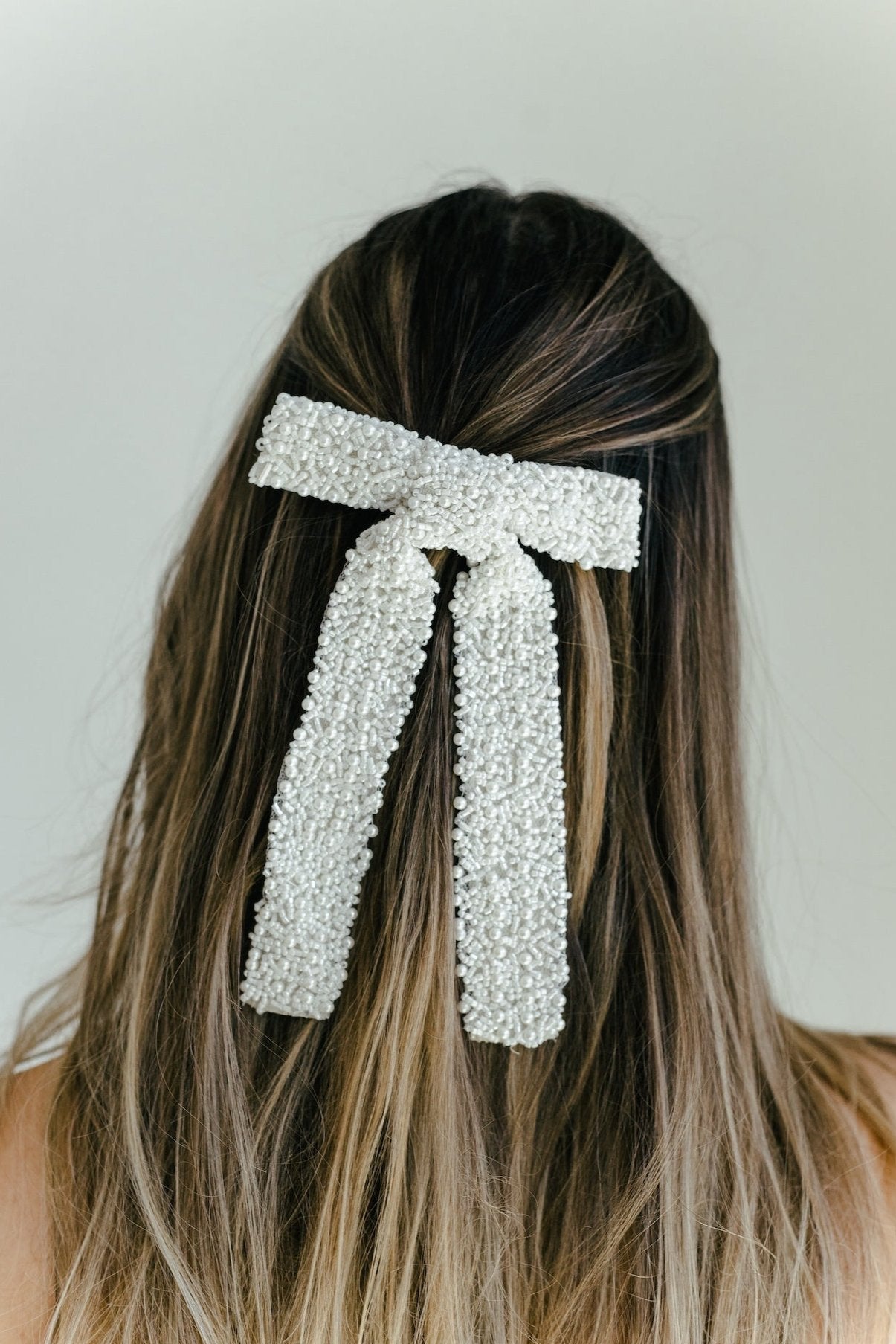 Icy Flair Hair Bow - White