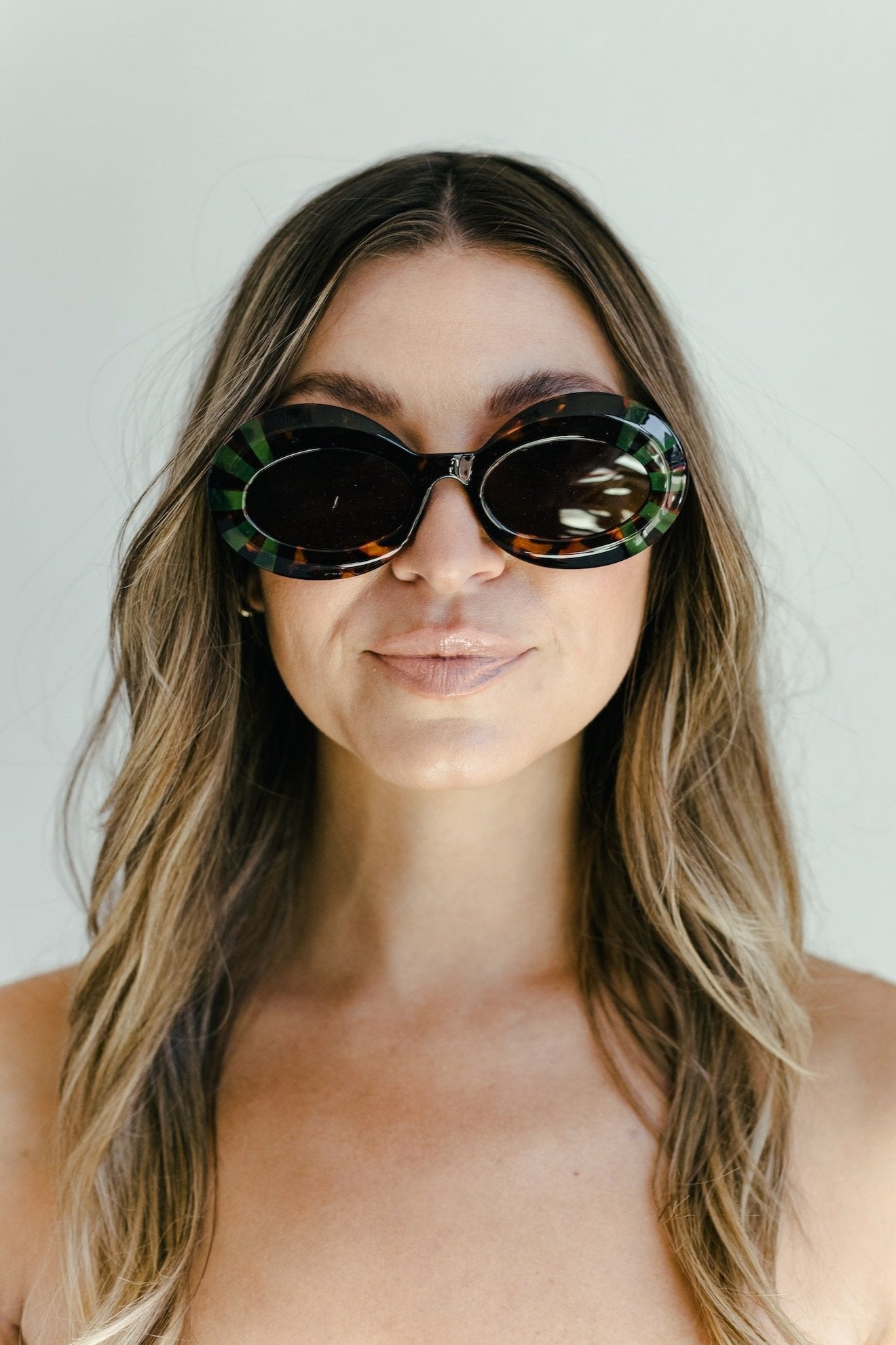 Burst Sunglasses - Tortoiseshell + Green