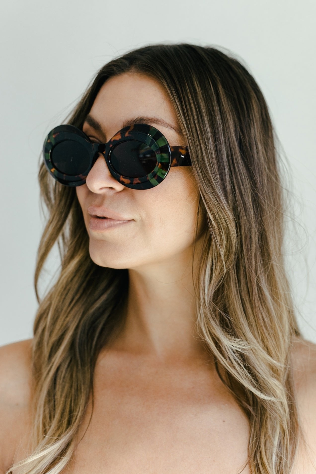 Burst Sunglasses - Tortoiseshell + Green