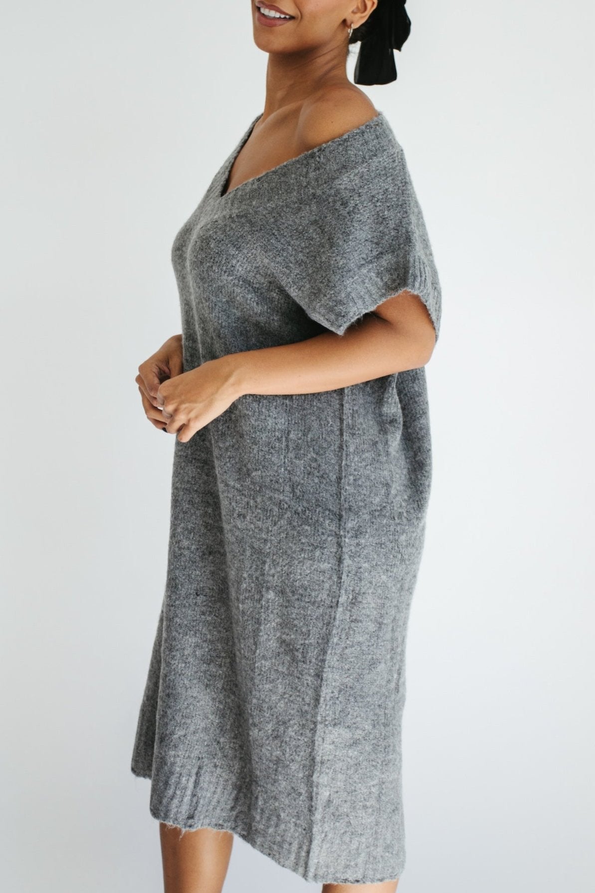 Bundled Up Sweater Dress - Grey