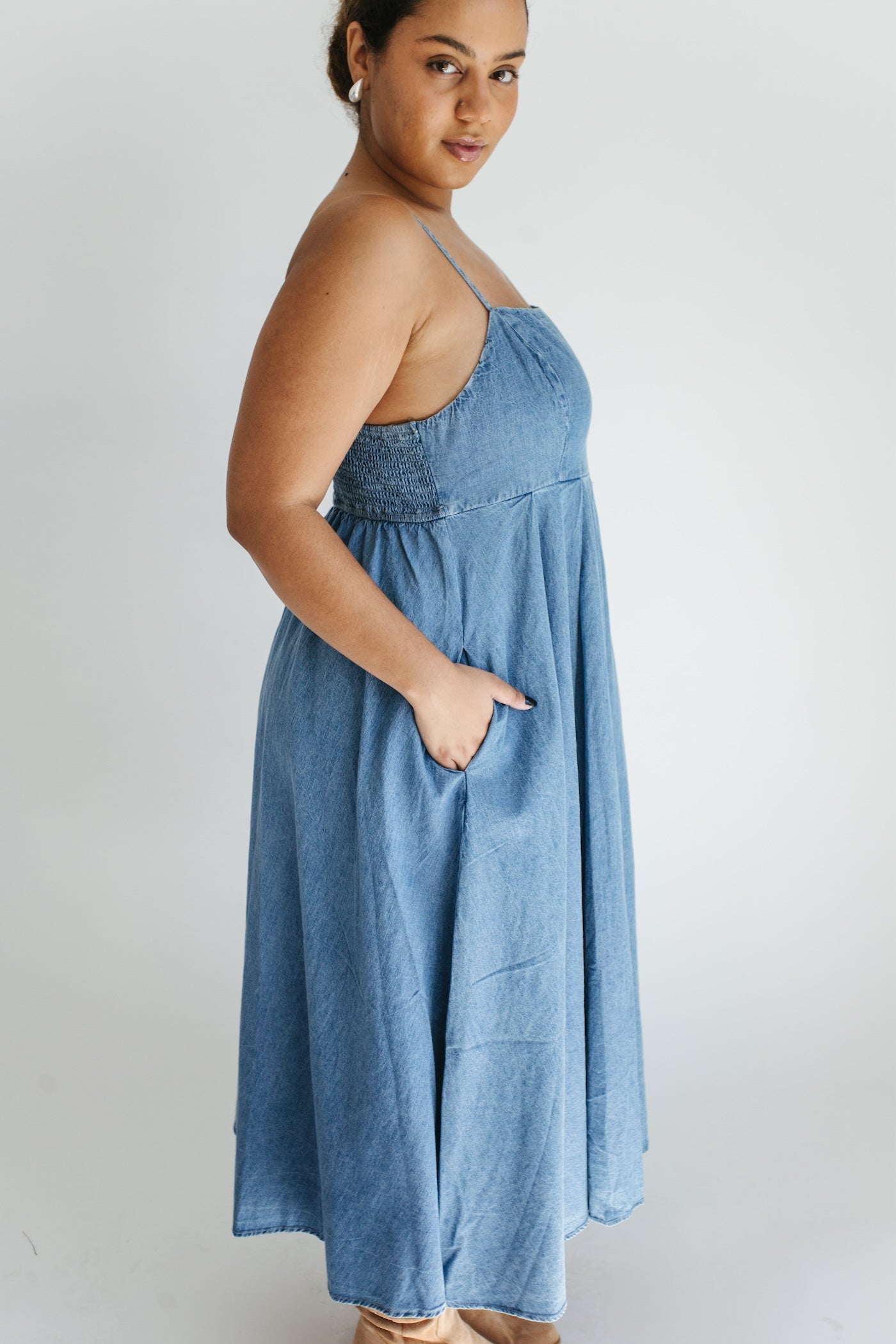 Briah Midi Dress - Denim - More Sizes