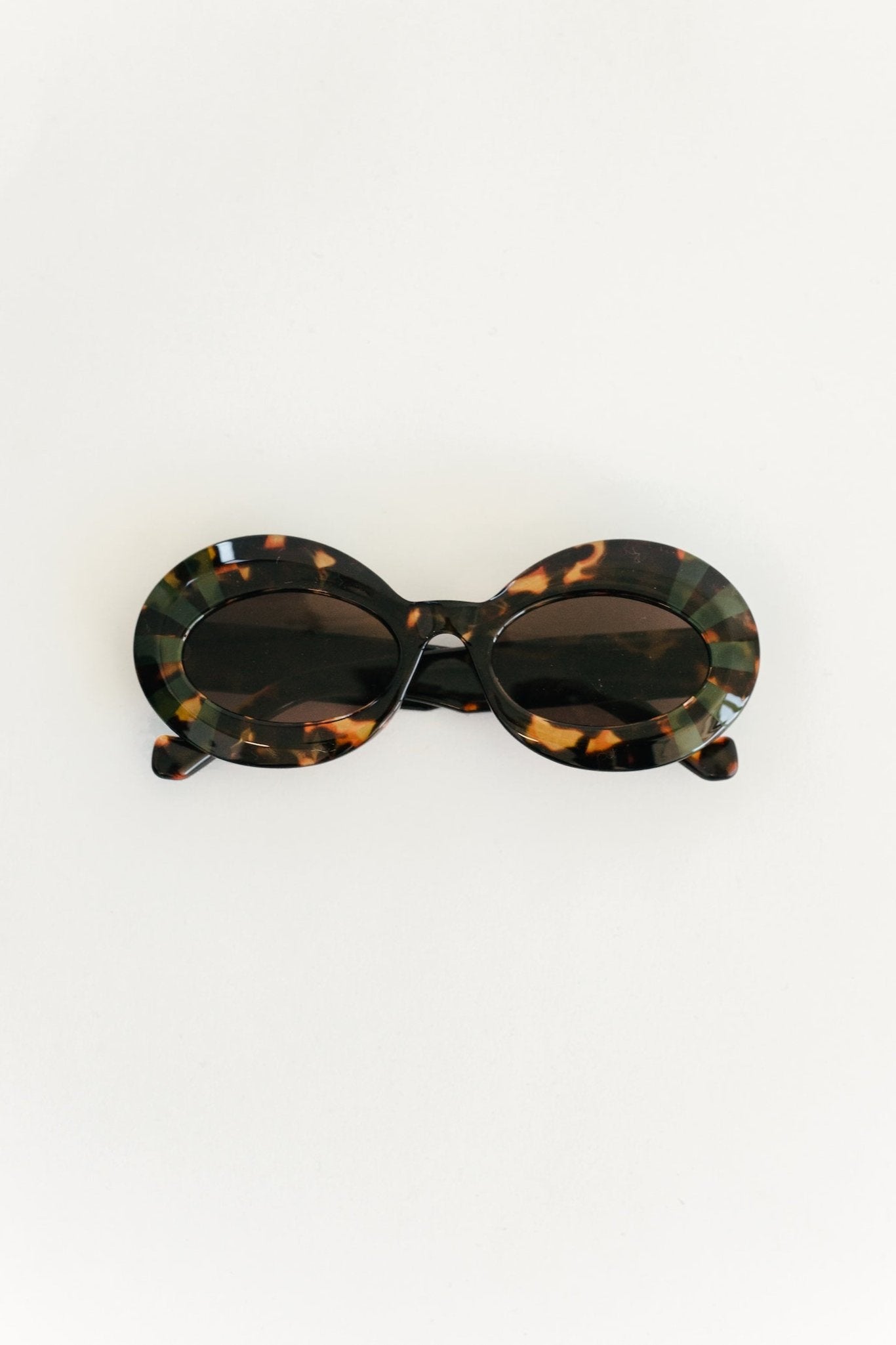 Burst Sunglasses - Tortoiseshell + Green