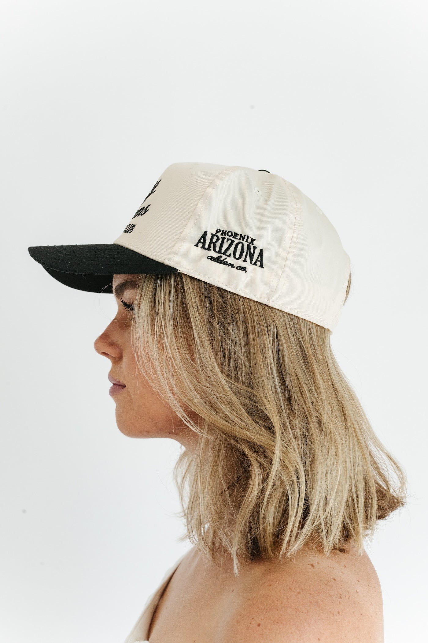 Valley Moms Social Club Hat - Cream + Black