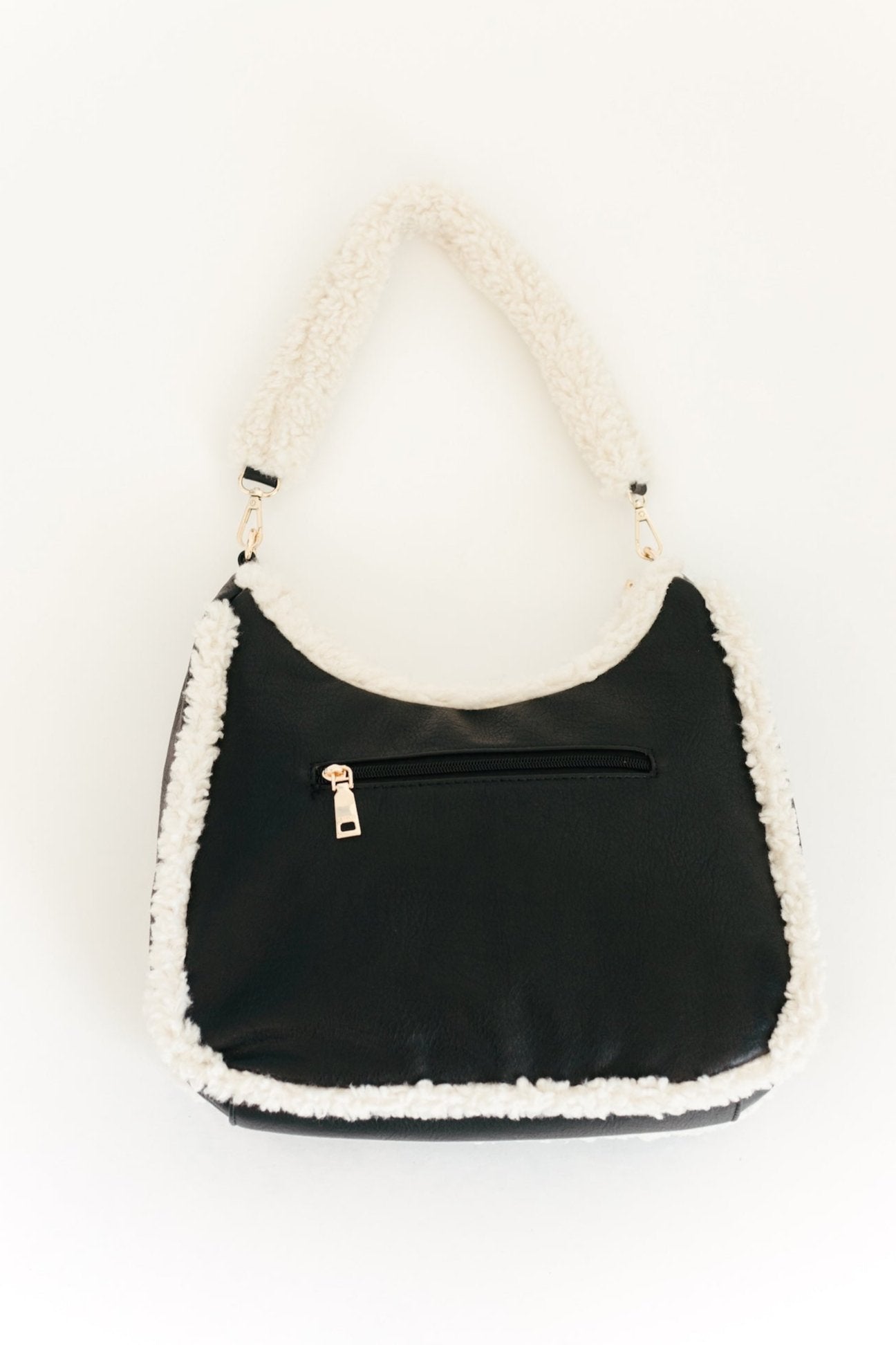 Snowy Wonders Sherpa Handbag - Black