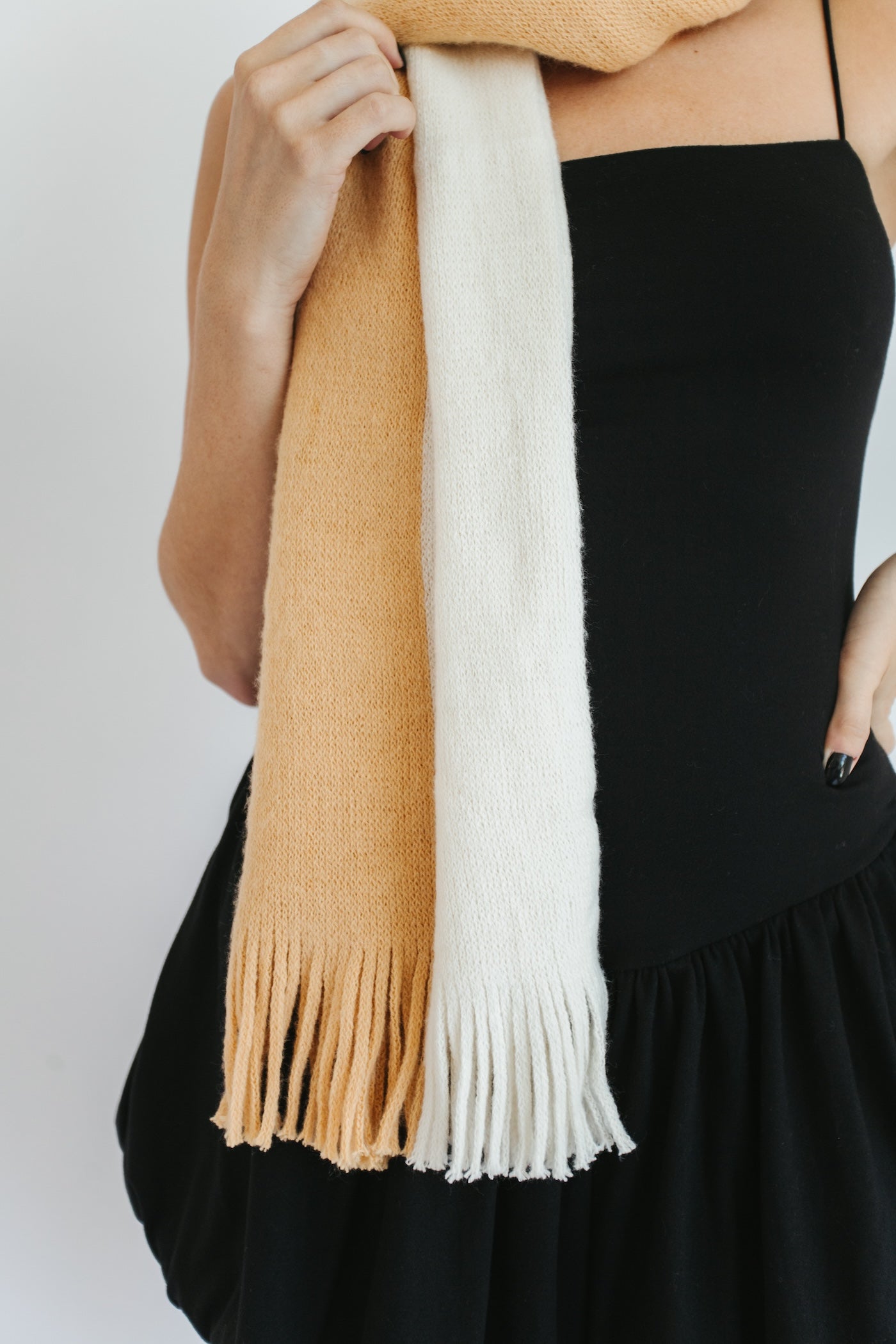 Gables Colorblock Scarf - Camel + Cream