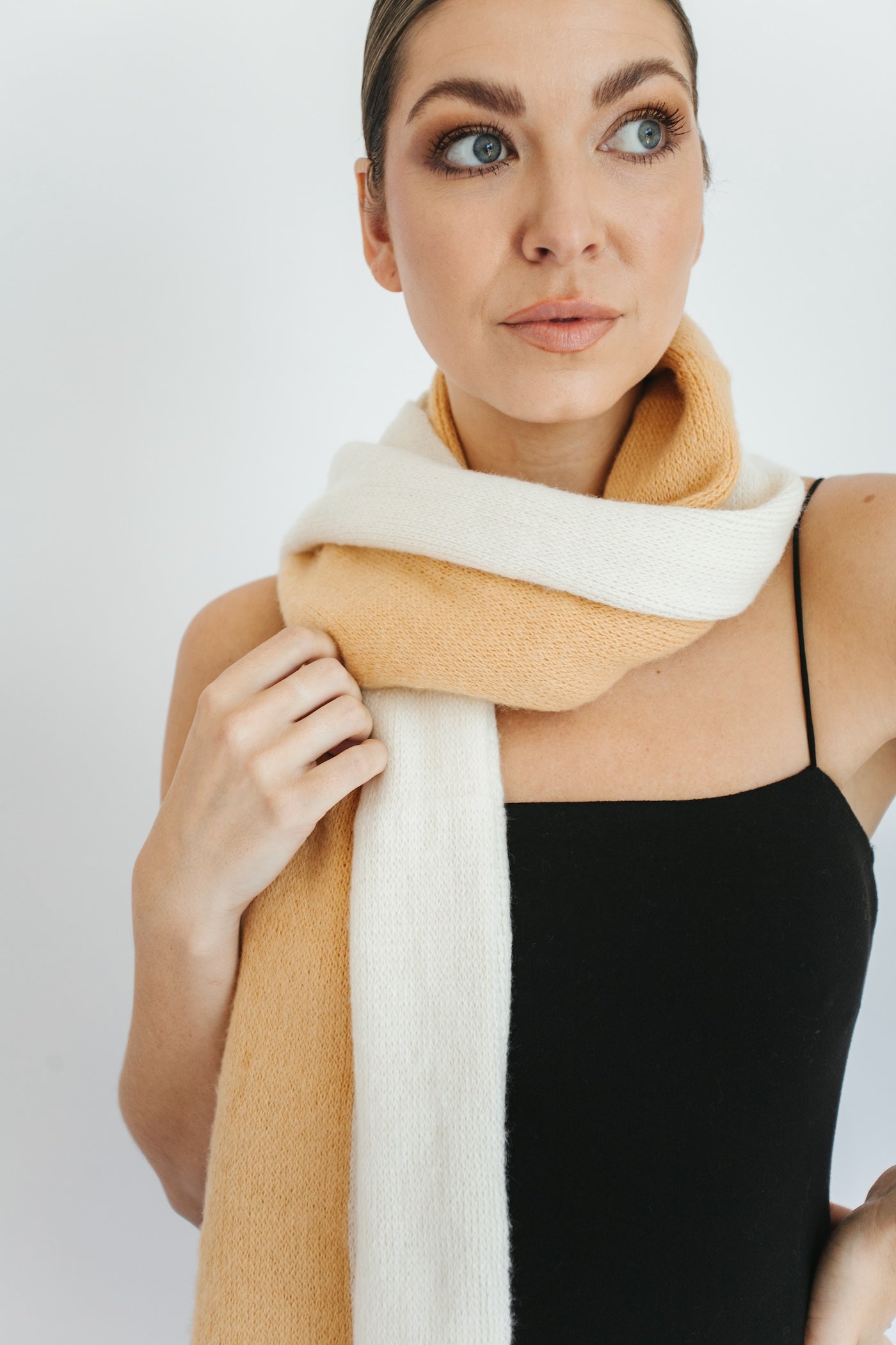 Gables Colorblock Scarf - Camel + Cream