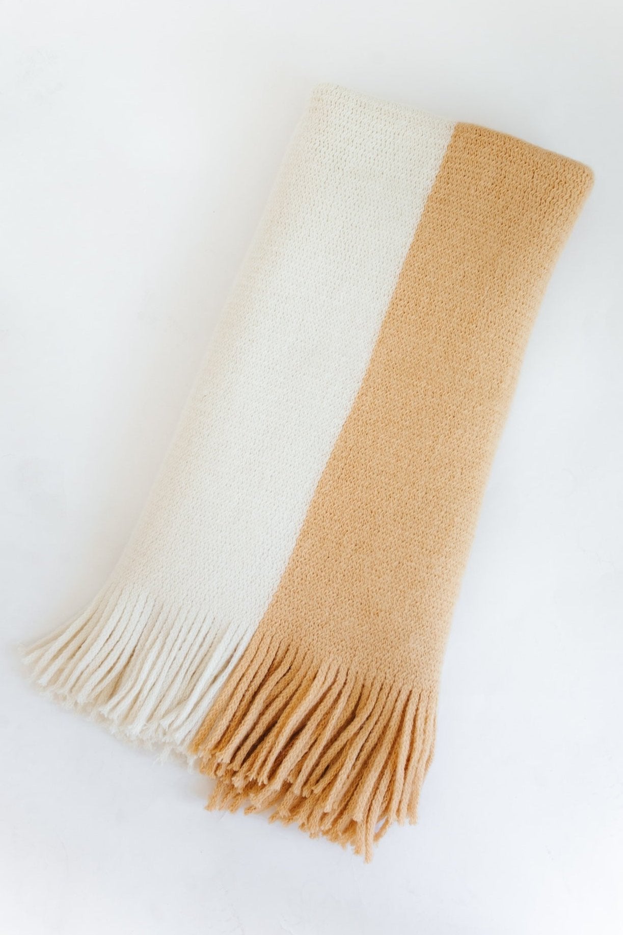 Gables Colorblock Scarf - Camel + Cream