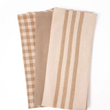 Gingham Tea Towel - Ivory and Tan