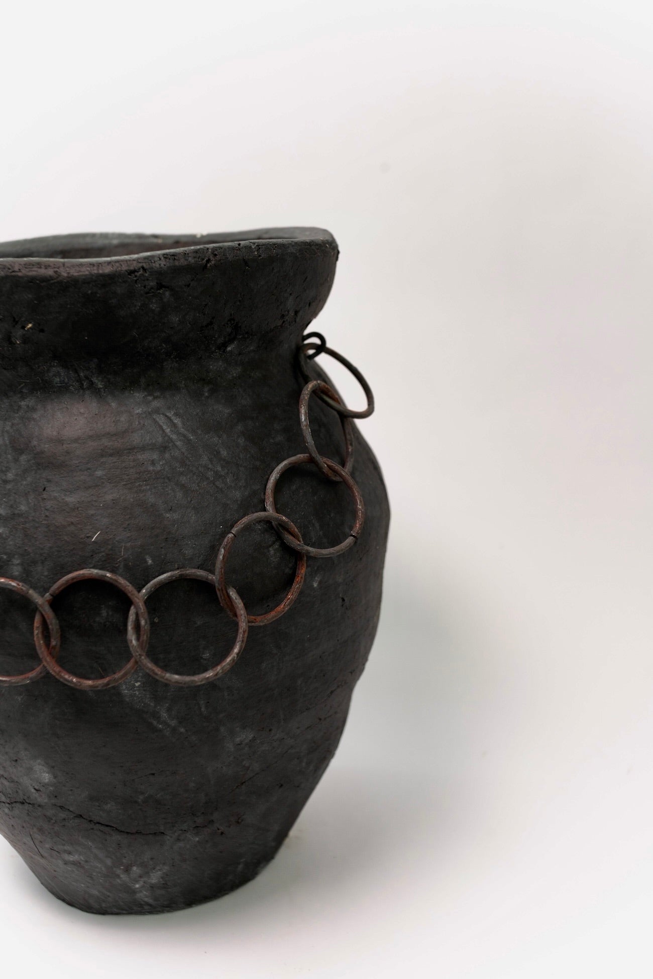 Terracotta Vase with Chain