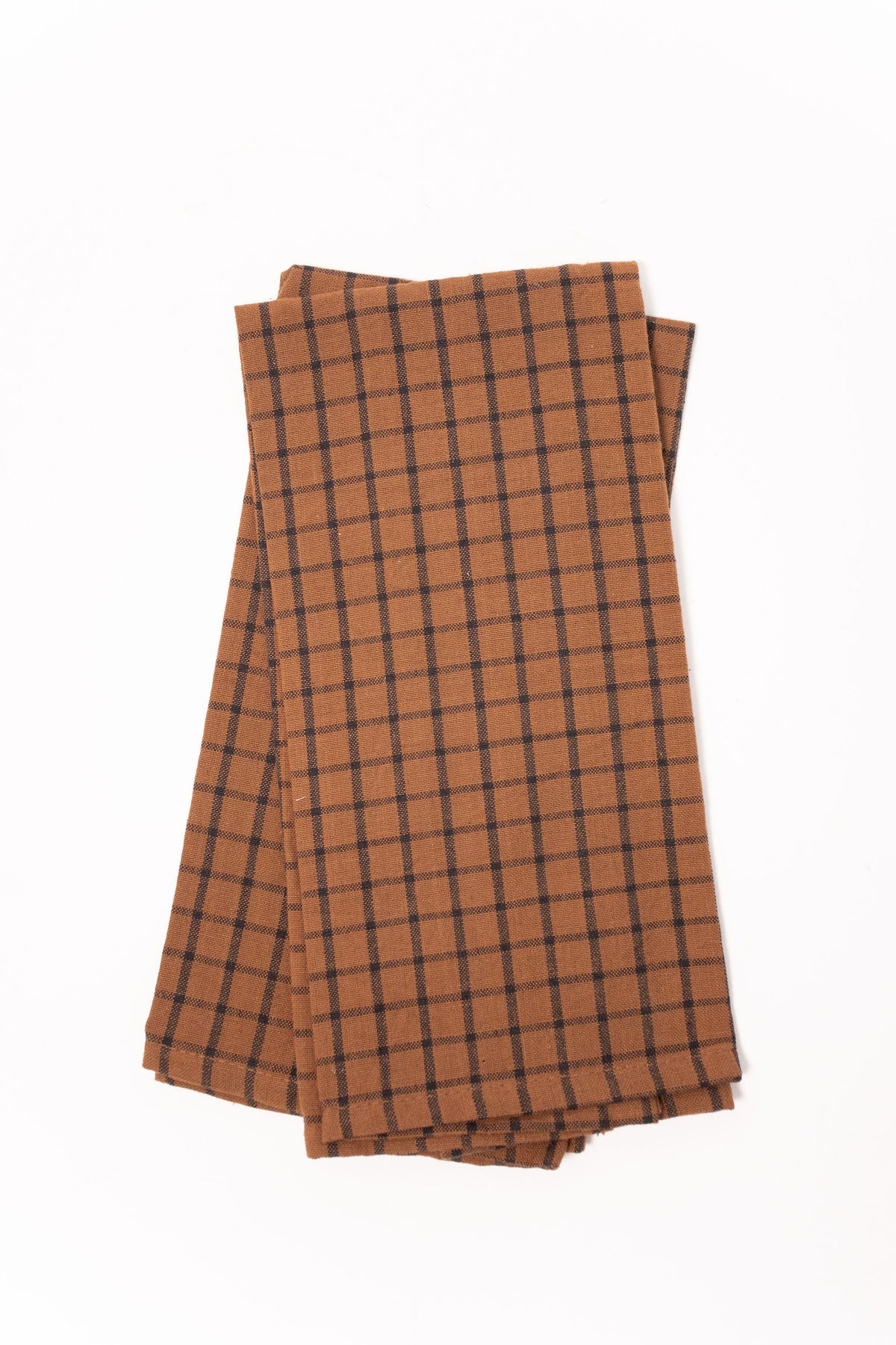 Checkered Tea Towel - Rust + Black