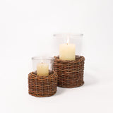 Woven Willow Hurricane Vase - 2 Sizes
