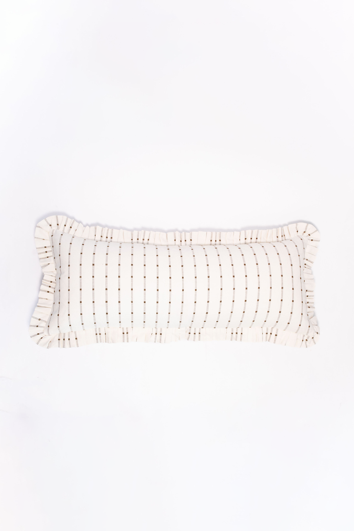 Oversized Ruffle Bolster Pillow - White - 18