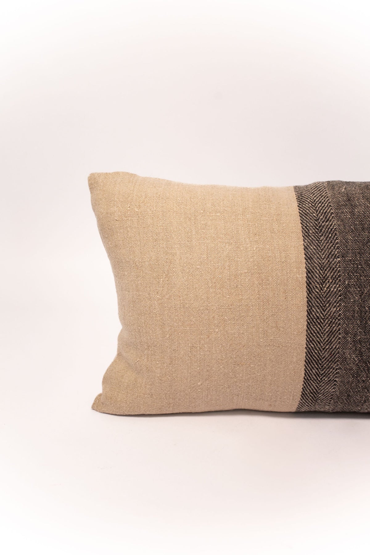 Linen Block Print Lumbar Pillow - 20