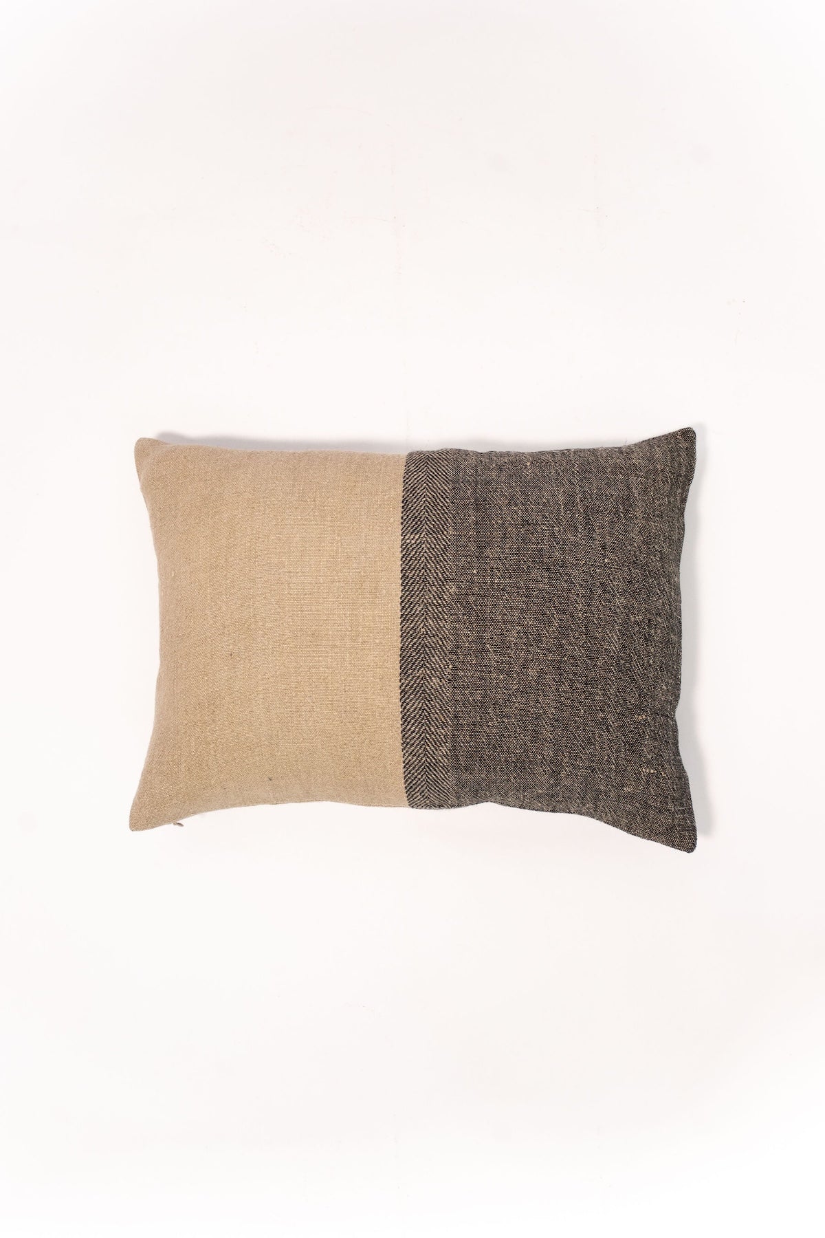 Linen Block Print Lumbar Pillow - 20