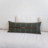 Plaid Lumbar Pillow with Buckle