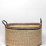 Oval Seagrass Basket with Black Trim - 2 Sizes
