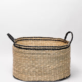 Oval Seagrass Basket with Black Trim - 2 Sizes