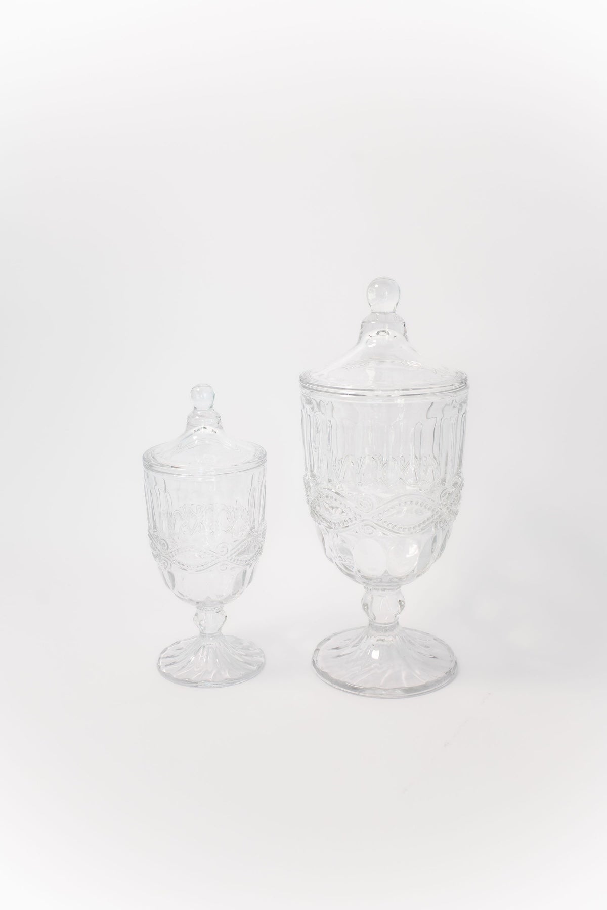Glass Urns with Lids - Set of 2